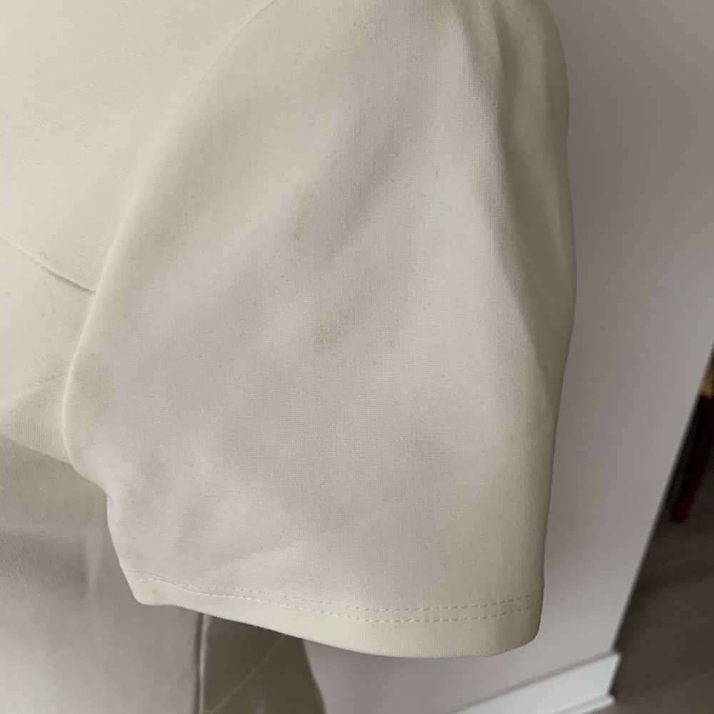 Off white classic flare dress with short sleeve - Picture 3 of 8
